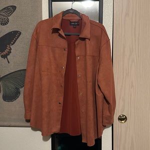 TRUTH BY REPUBLIC
Plus Faux Leather Shirt Jacket